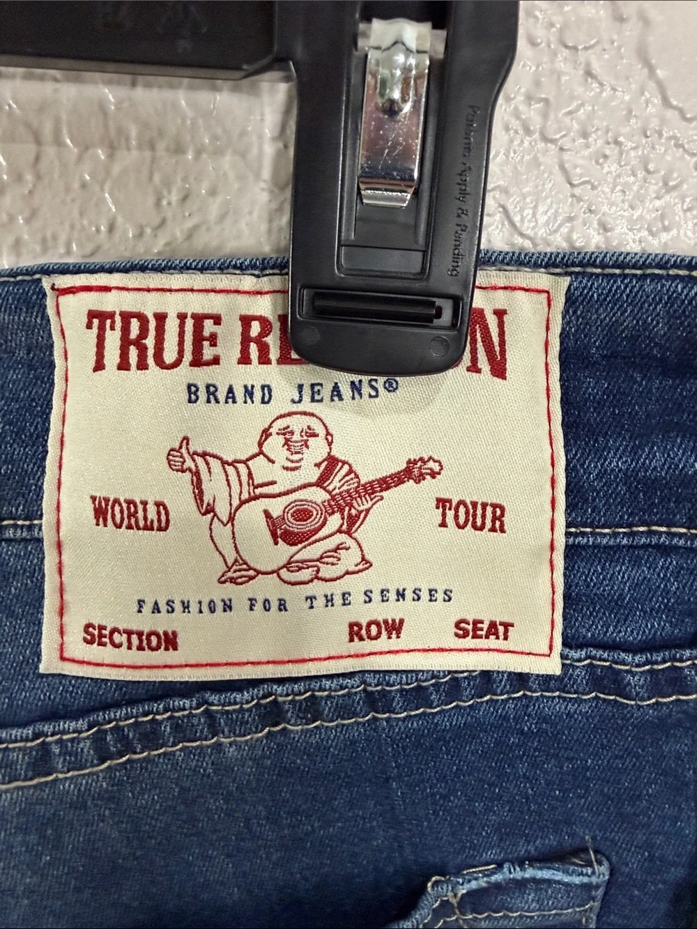 True Religion BOBBY APPLIQUE BAGGY ,Size 36,Jeans - Back Pocket Detail